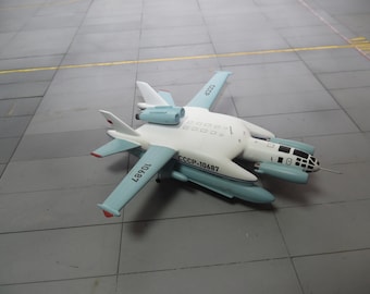 Maqueta del Ekranoplan Bartini 14M1P, escala 1/200, avión soviético