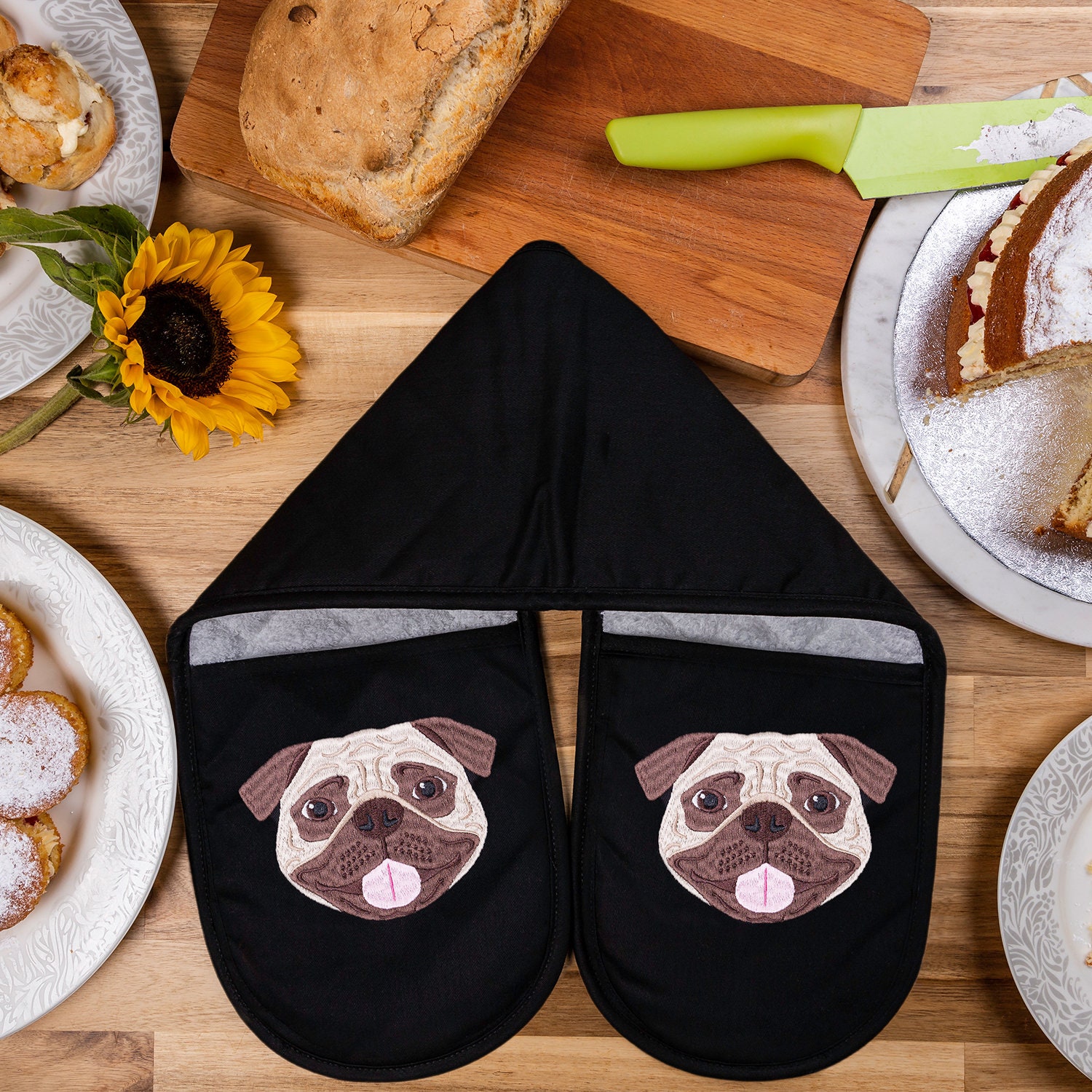 Pug Dog Embroidered Oven Gloves/mitts Single/double Heat Etsy New Zealand