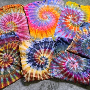 Large Long Sleeve Ice Dye/Tie-Dye T-Shirts Size  100% Cotton One of a Kind