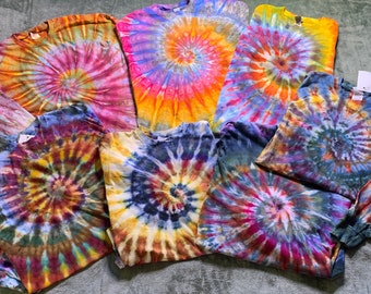 Large Long Sleeve Ice Dye/Tie-Dye T-Shirts Size  100% Cotton One of a Kind