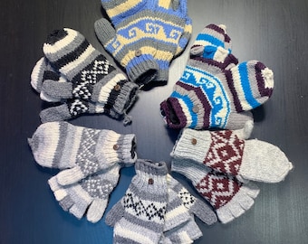 Wool Convertible gloves/mittens Hand knitted in Nepal ( NEW as of 9/23!)