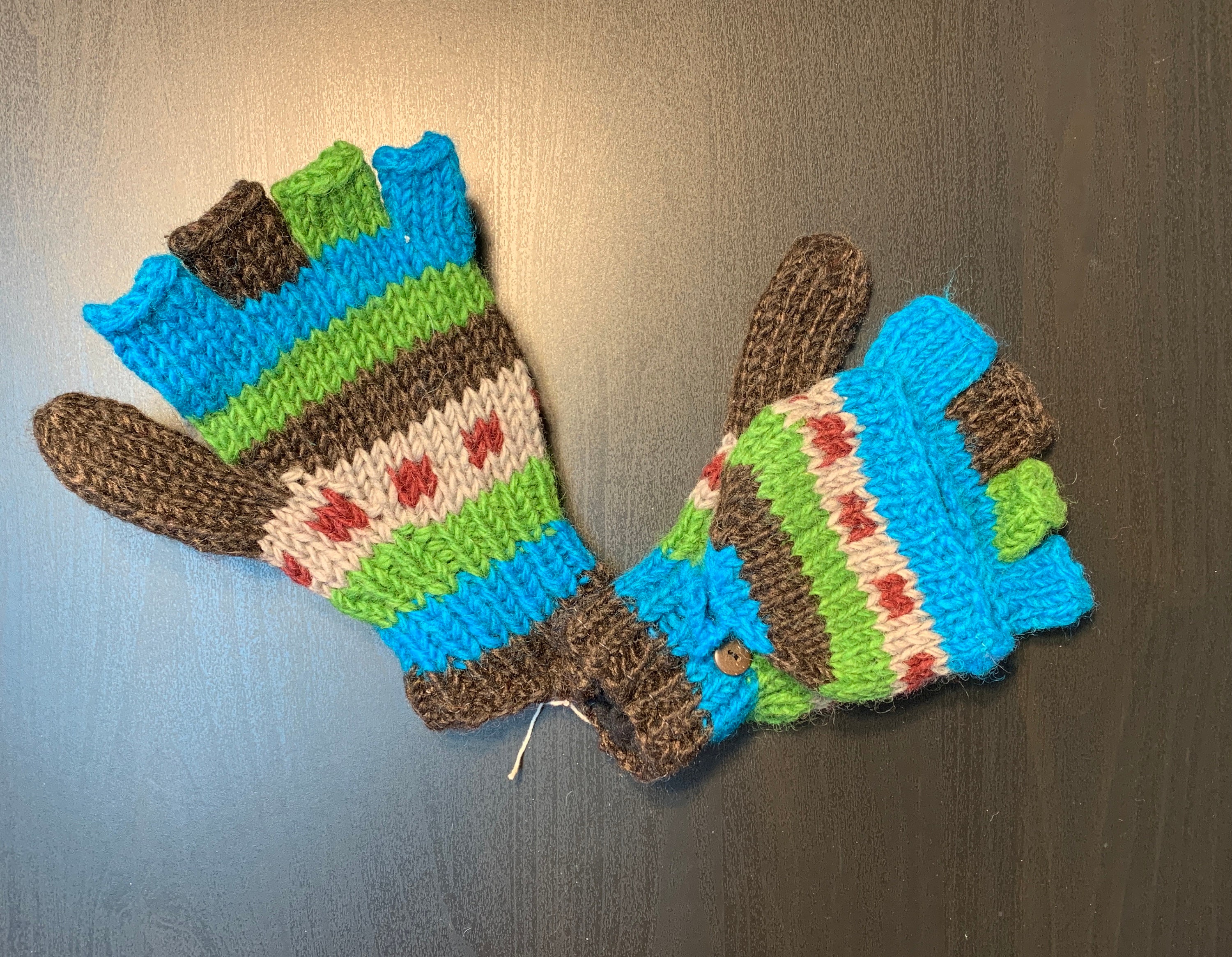 Wool Convertible Gloves/mittens Hand Knitted in Nepal NEW JUST ARRIVED