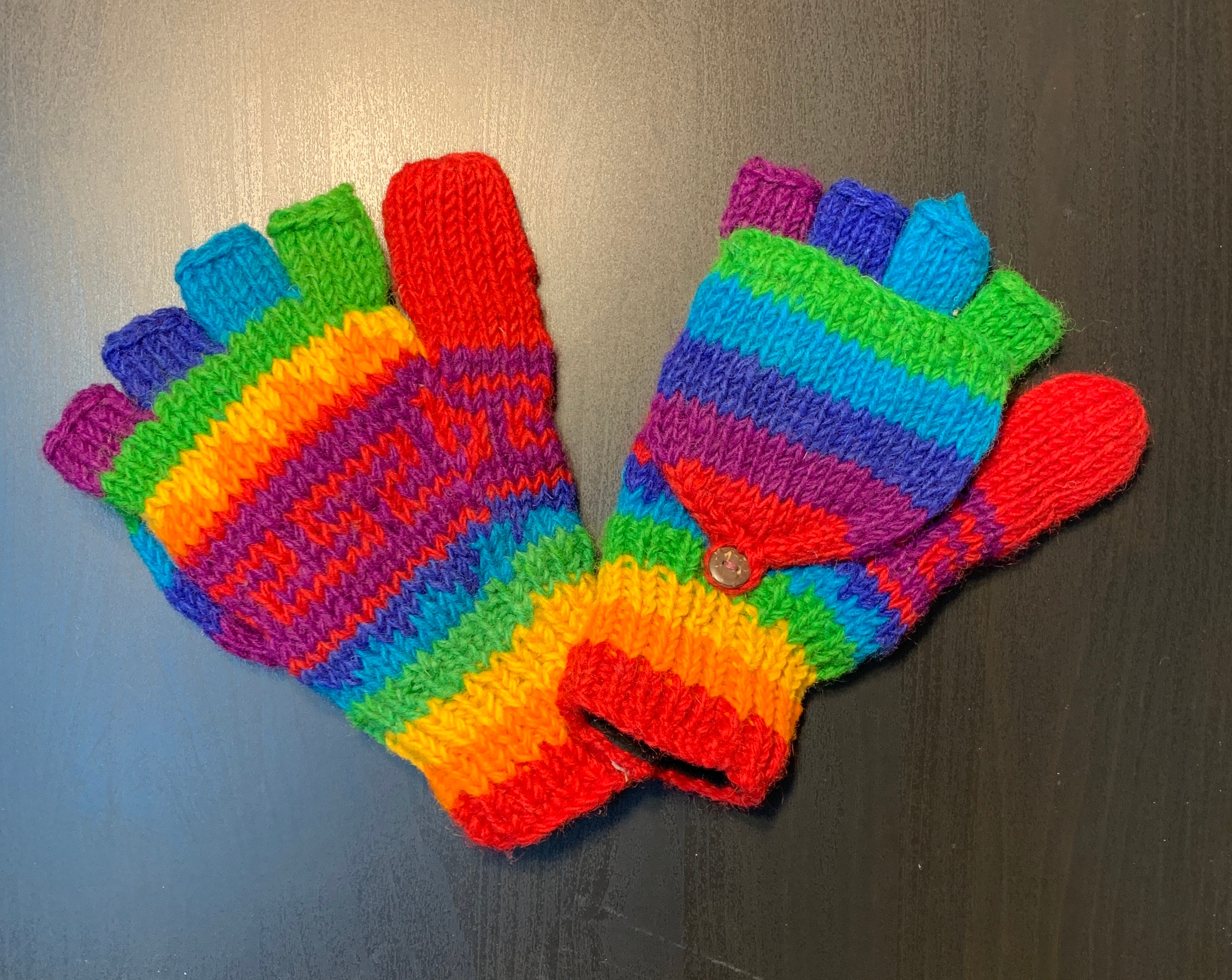 Wool Convertible Gloves/mittens Hand Knitted in Nepal NEW JUST ARRIVED