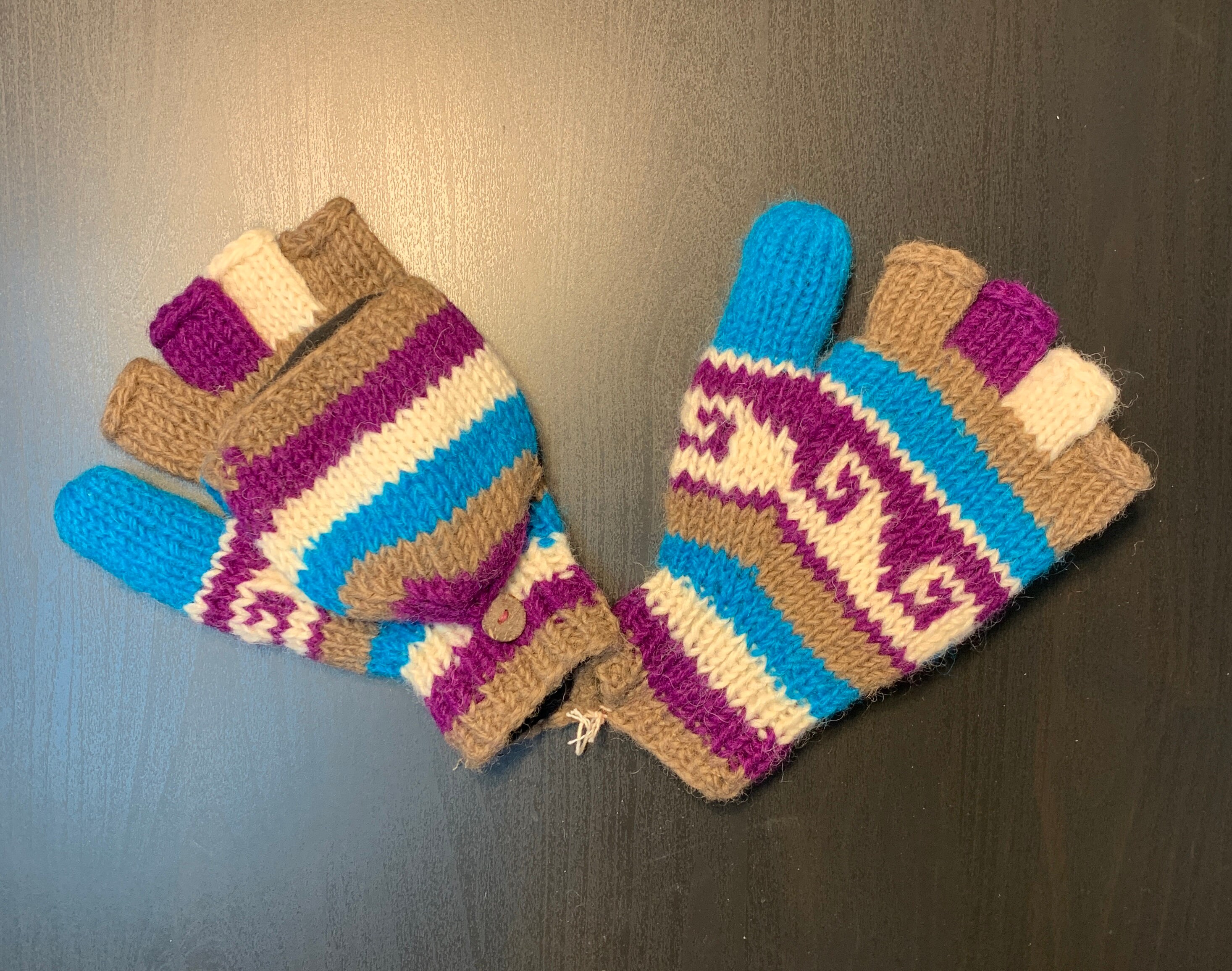 Wool Convertible Gloves/mittens Hand Knitted in Nepal NEW JUST ARRIVED