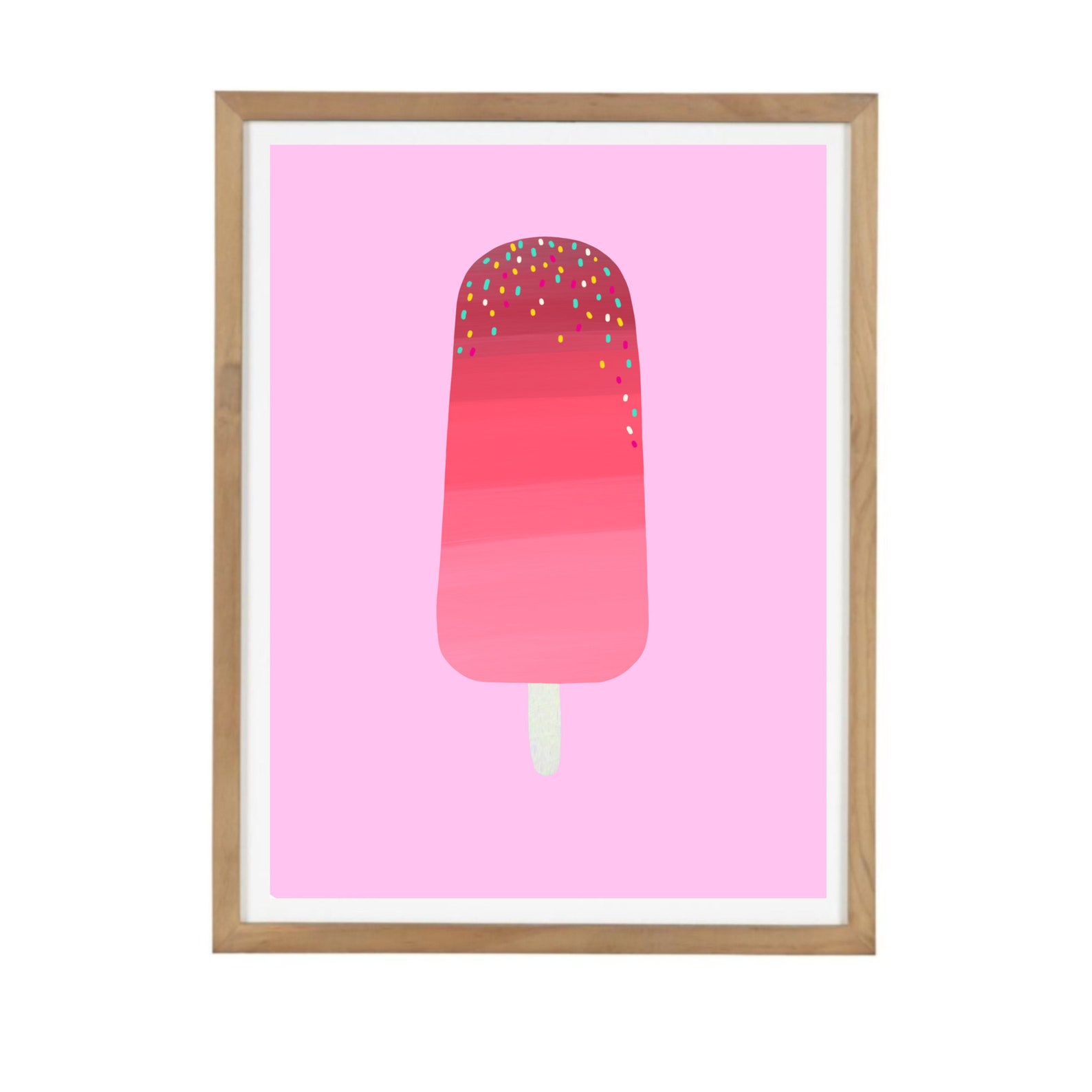 PINK ICE LOLLY print wall art wall decor gallery wall Etsy