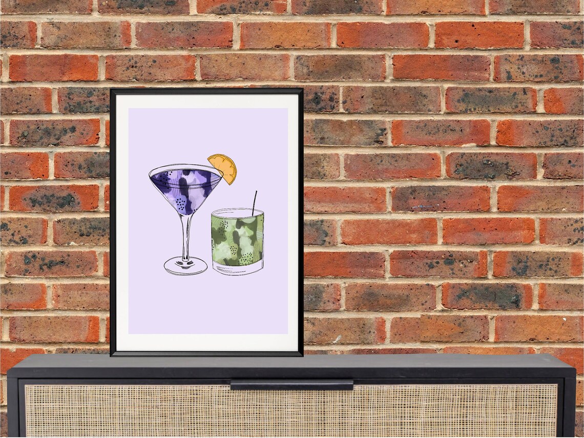 COCKTAILS print wall decor prints gallery wall home Etsy