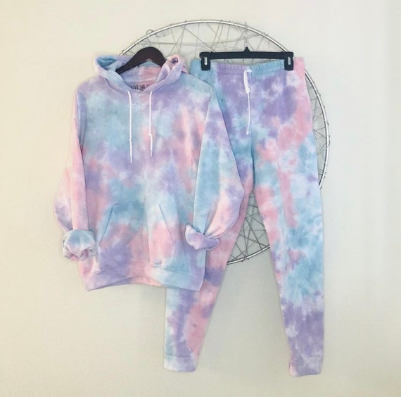 Cotton Candy Marble Tie Dye Sweat Set 