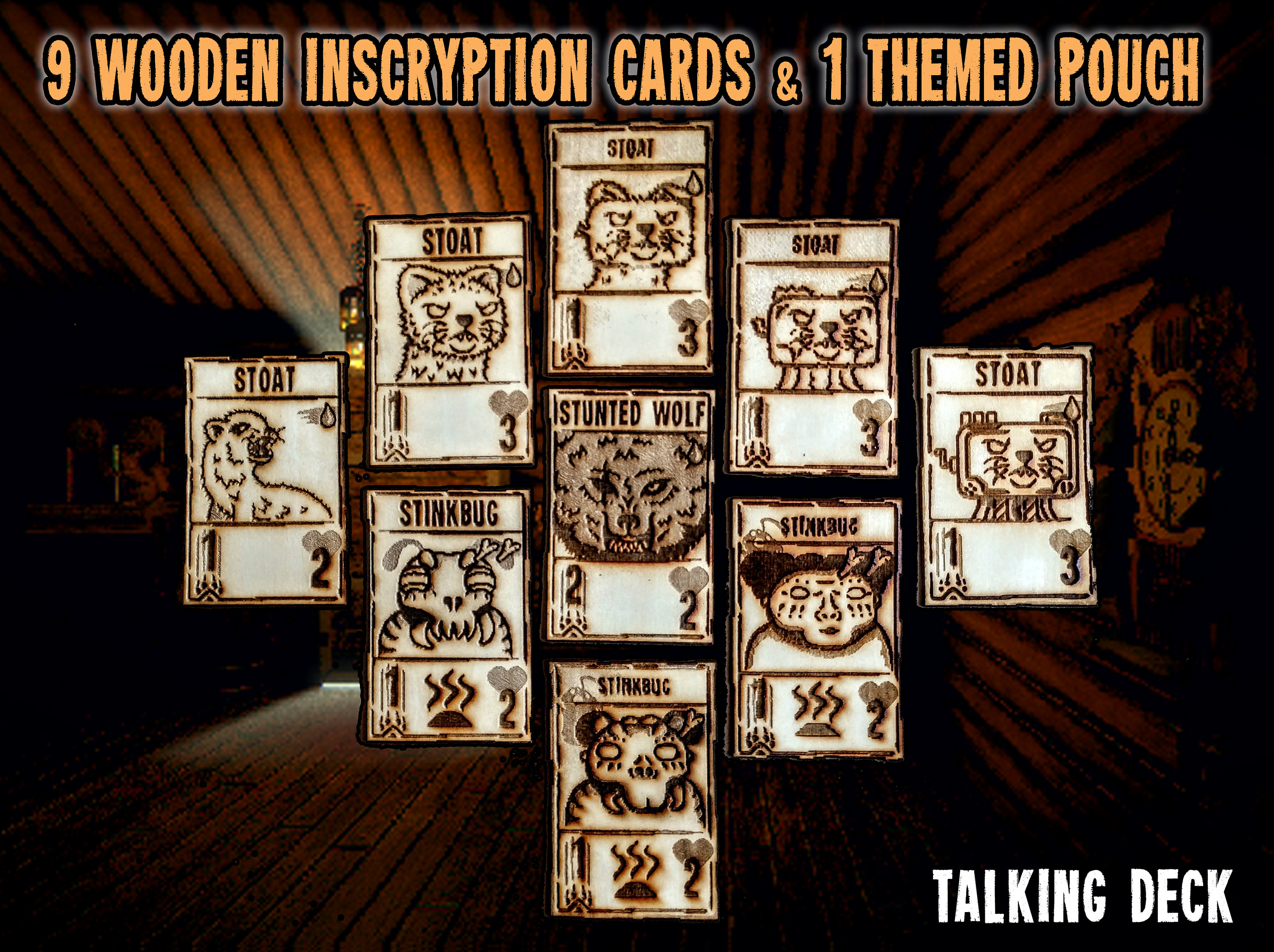 Inscryption Card game with 206 Laminated cards with playmat!