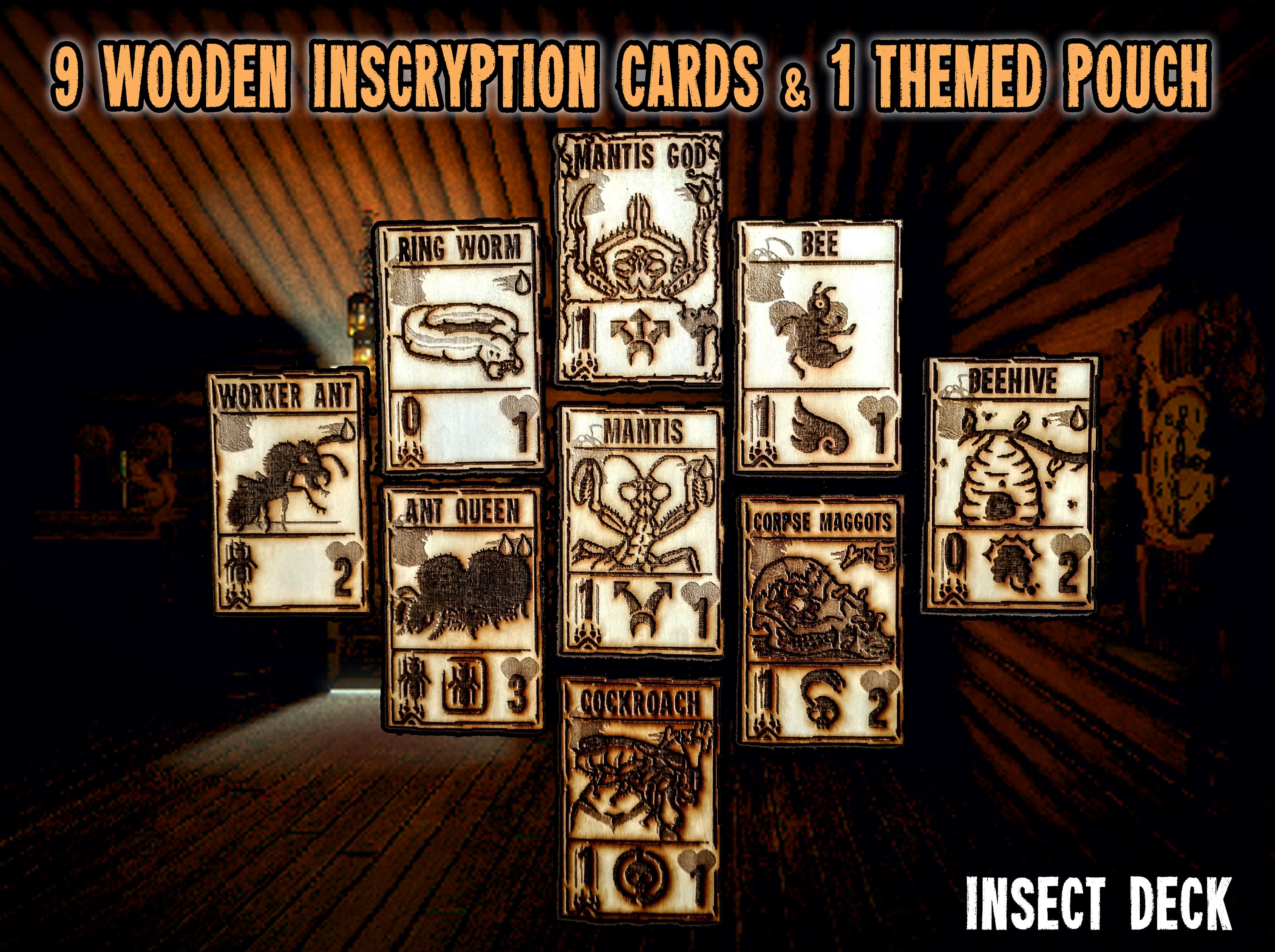 INSECT DECK Wooden Collector Cards With Carry Pouch. - Etsy Ireland