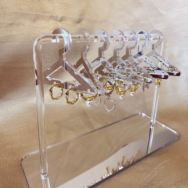 Earring hanger stand| jewellery rack display|miniature clothing rack earring hanger| mirror earing clothing hanger| earring jewellery stand