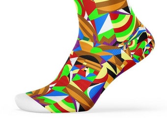 Novelty Colorful Socks for Women Men Combed Cotton 360 Degree Print Crew Socks