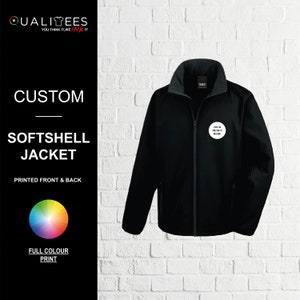 Personalised Softshell Jacket, Printed Workwear Unisex Softshell Jacket, Customised