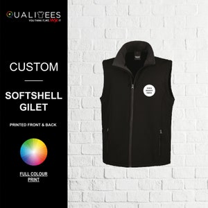 Personalised Softshell Gillet, Printed Workwear Unisex Softshell Gillet