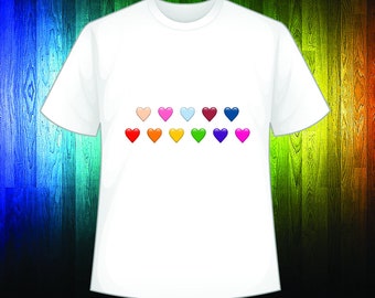 Fashionable 'Hearts' Pride T Shirt Unisex Design