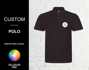 Personalised Polo Shirt, Printed Workwear Unisex Polo