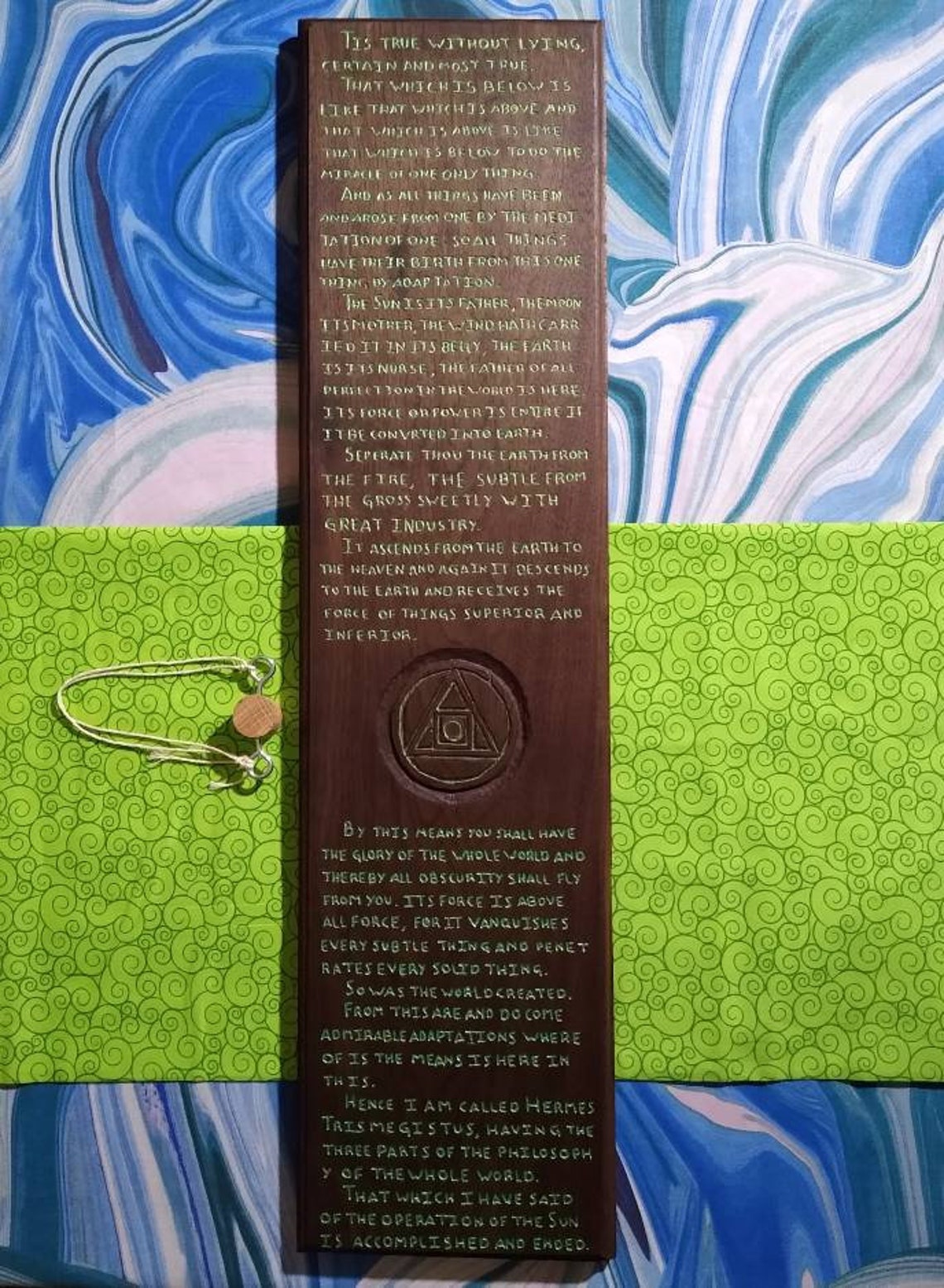Emerald Tablet of Hermes Walnut Oak Metallic Paint Etsy