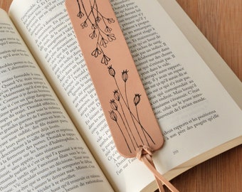 Flower/country print natural leather bookmarks