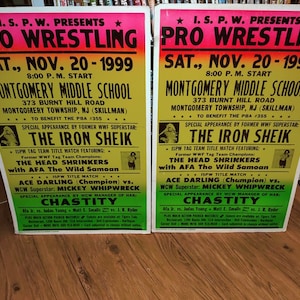 RARE Pro Wrestling Match Card Posters [ISPW]