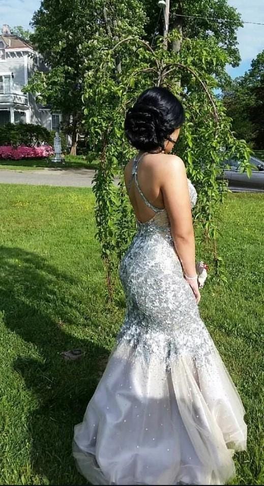 jovani silver mermaid dress Jovani 22314 Black Silver Sequin Mermaid Dress