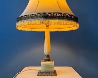 Art Deco Style Table Lamp with Marble Base