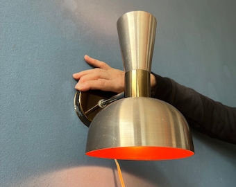 Vintage Red Herda Diabolo Wall Lamp | Copper Space Age Lamp