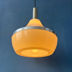 Vintage Beige Plexiglass Space Age Pendant Lamp
