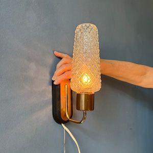 Mid Century Danish Wall Sconce Light - Scandinavian Glass Wall Lamp