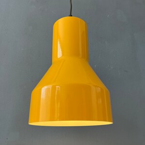 Yellow Metal Industrial Shaped Space Age Hanging Lamp