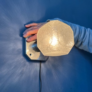 Mid Century Brutalist Cosack Leuchten Seeded Glass Flush Mount Wall Sconce