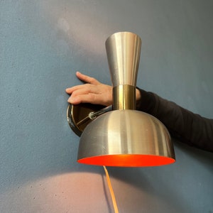 Vintage Red Herda Diabolo Wall Lamp | Copper Space Age Lamp