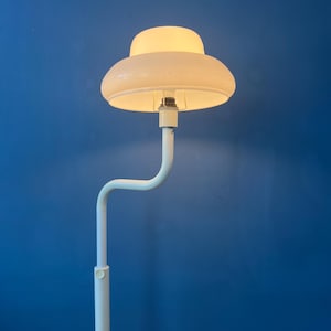 Mid Century Mushroom Floor Lamp with White Plexiglass Shade