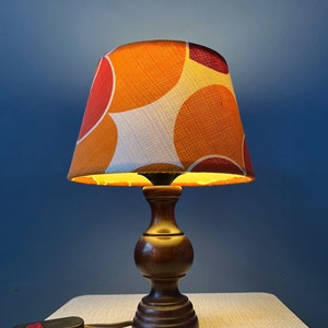 Vintage Space Age Table Lamp with Orange Textile Shade