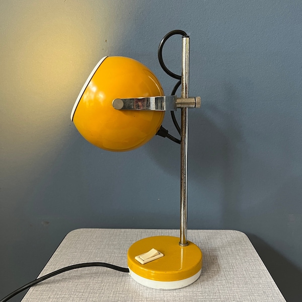 Lampe de table globe oculaire Herda Space Age jaune