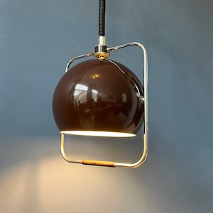 Vintage GEPO Brown Pendant Lamp: Space Age Mid-Century Light