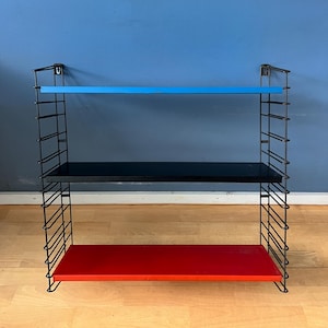 Blue, Black and Red Tomado Vintage Modular Wall System - Shelves - Unit