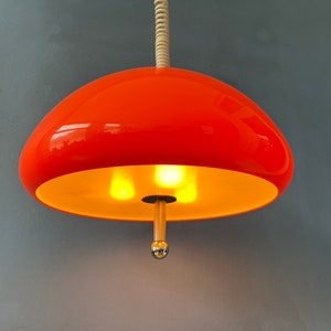 Orangefarbene Guzzini Cabras Space Age Hängelampe von Luigi Massoni