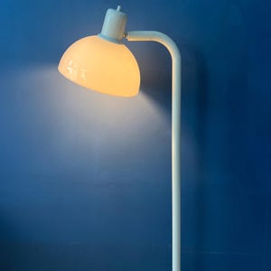 White Metal Vintage Floor Lamp with Acrylic Shade