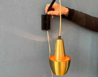 Orange Light Danish Mid Century Space Age 'Rod' Wall Lamp