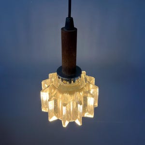 Small Mid Century Crystal Glass Pendant Lamp