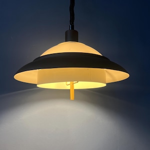 Brown and Beige Mid Century Dijkstra Space Age Pendant Lamp