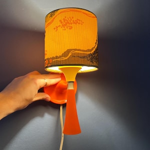 Orange Mid Century Space Age Textile Sconce Wall Lamp