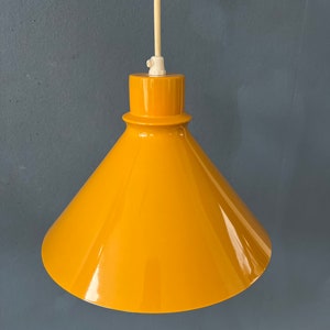 Set 2 of Vintage Yellow Metal Pendant Lamps image 10