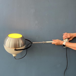 Extendable Dijkstra Mid Century White Globe Wall Lamp