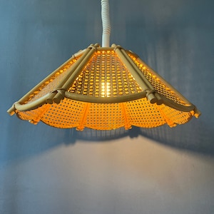 Rotan Pendant Lamp - Rattan Boho Light Fixture - Bamboo Vintage Lamp