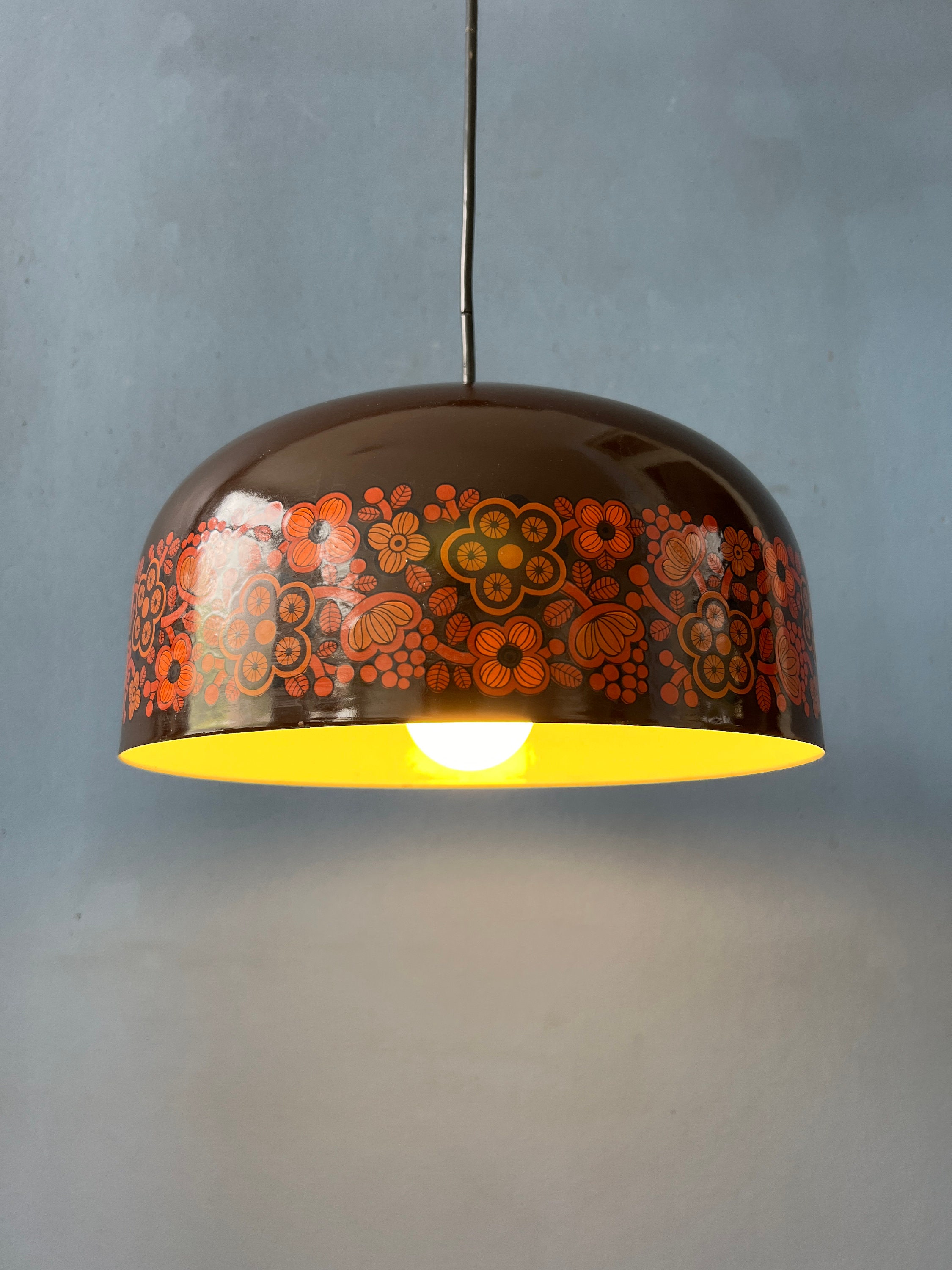 Mid Century Brown Arabia Hanging Lamp by Kaj Franck for Fog