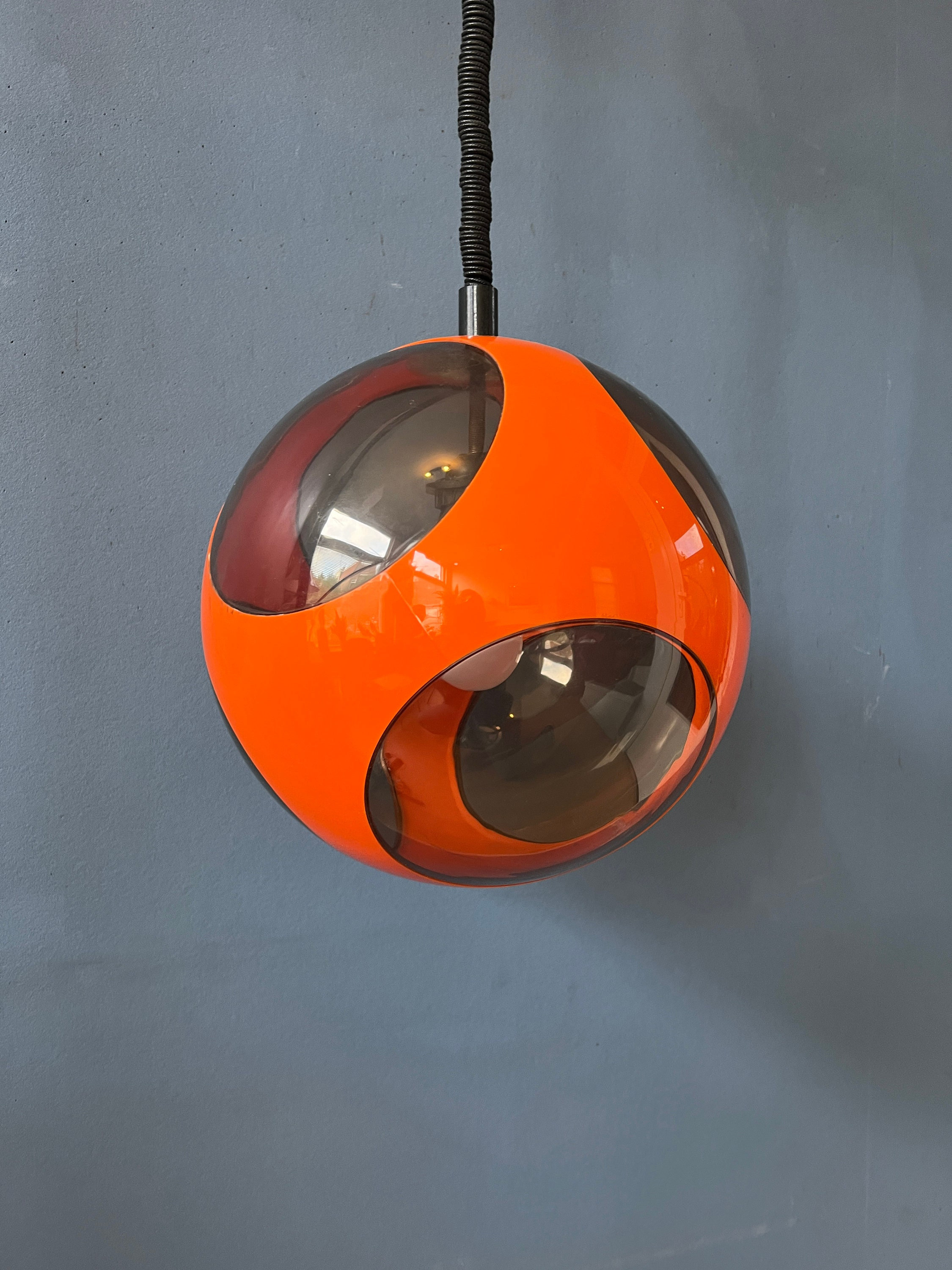 Mid Century Orange 'bug Eye' Massive Lamp - Etsy