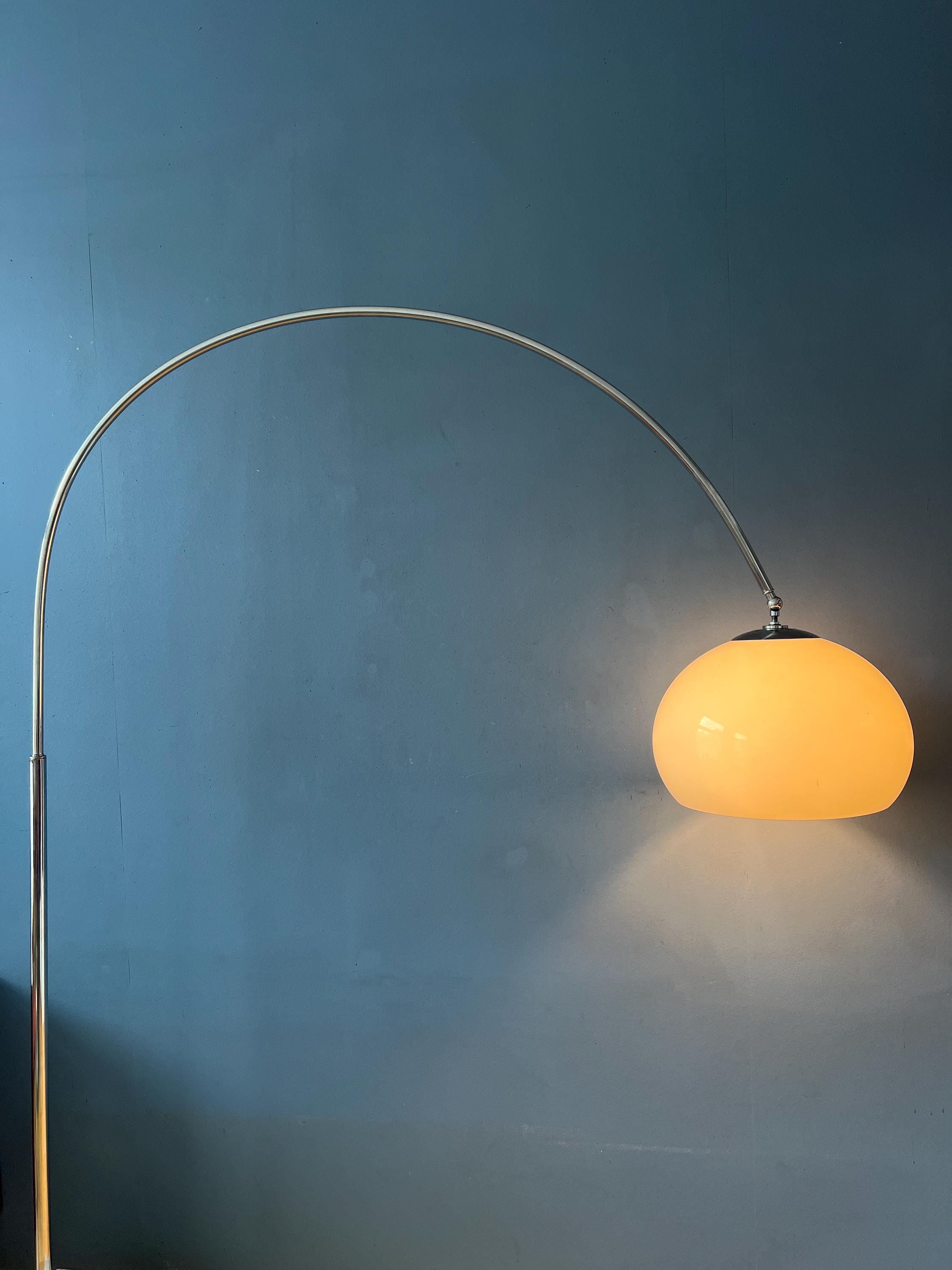 Buy Vintage Guzzini Space Age Arc Floor Lamp With White Mushroom