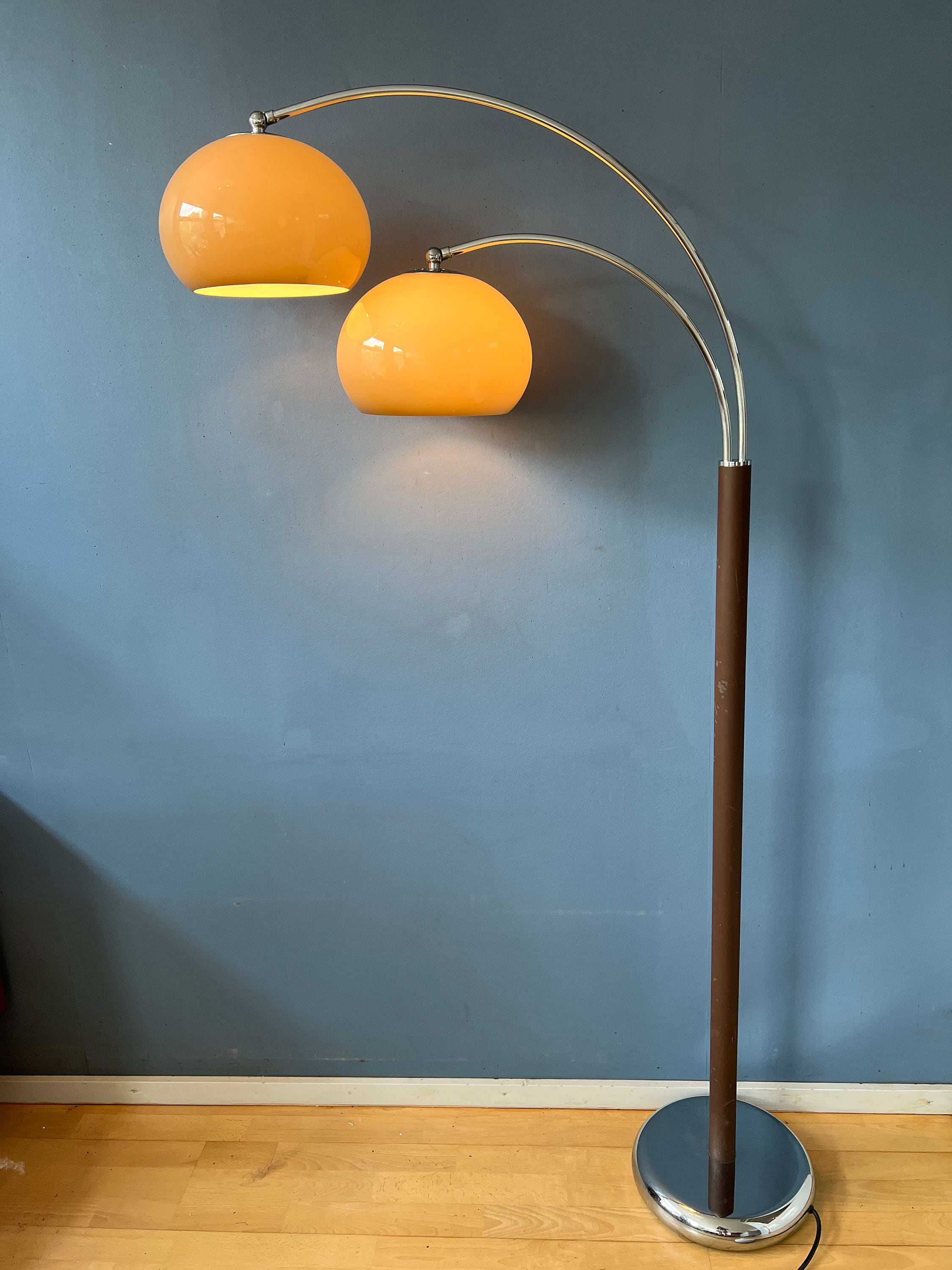 Vintage Dijkstra Double Arc Mushroom Floorlamp Space Age Lighting
