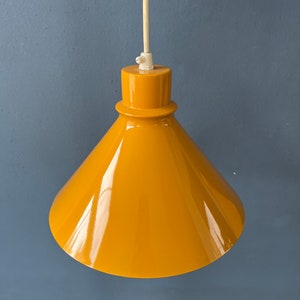 Set 2 of Vintage Yellow Metal Pendant Lamps image 7