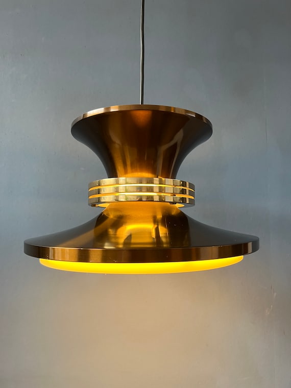 Vintage Danish Copper coloured Pendant Lamp Etsy Australia